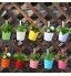 Vlovelife Lot de 10 pots de fleurs à suspendre avec trou de drainage 10 cm x 18 cm en métal coloré pour balcon jardin clôture extérieur ou intérieur