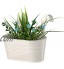 Wankd Pots de Fleurs en métal à Suspendre Seau Rond Jardinière de Jardin avec Double Crochets Pot de Fleurs à Suspendre au Mur pour Balcon Rebord de fenêtre Blanc
