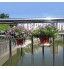 ZRSWV Lot de 3 supports de pot de fleurs à suspendre en fer pour balcon 30 cm Noir