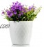 2friends Lot de 3 pots de fleurs blancs Diamètre : 14 cm en haut En plastique solide blanc brillant Taille idéale pour rebord de fenêtre Fabriqué en UE