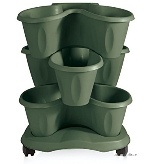 Bama Trifoglio 3 pièces Pot et soucoupe avec roues,, Green 40x40x51 cm