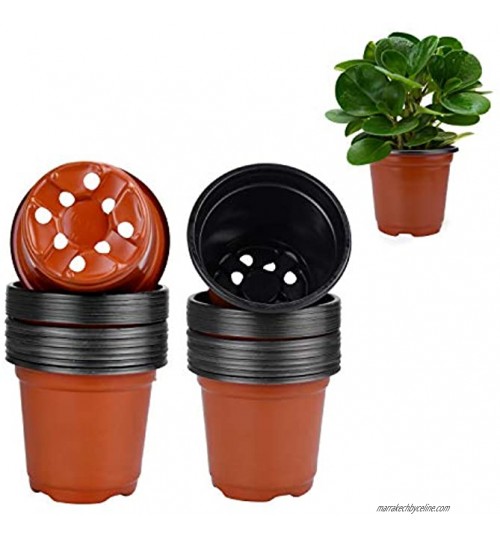 Enenes 20 PCS Pot de Semis Plastique 15 cm Pots de Pépinière Plantes Pot de Plantes Fleurs pour Maison Jardin Intérieur Extérieur
