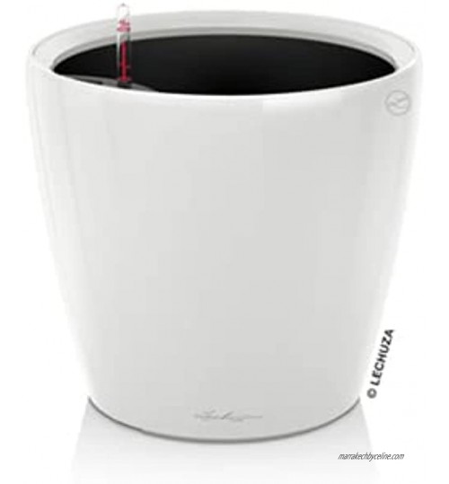 Lechuza – Pot de Fleurs d'Intérieur – Classico Premium LS 43 – Réserve d’Eau Intégrée – Coloris Blanc Laqué – Ø 43 x 40 cm