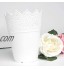 Leisial Solide Couleur Pot de Fleurs Vase à Plante Décoration de la Maison Support Stylo en Plastique Style Creux Floral Organisateur de Pinceau de Maquillage