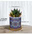 Lewondr 4PCS Flower Pot de Fleur 2.8 pouce Mini Céramique Succulent Pots Horticoles Jardinière avec Plateau en Bambou pour Petites Plantes Fleurs Cactus Maison Domicile Décorations Décor Coloré