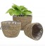 Meiyum Panier de jardinière en jonc de mer pour intérieur et extérieur cache-pots pour plantes de jardin kaki 25 cm