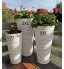 MELTOM Pot de fleurs rond Effet 3D Vagues 2 : XXL 3XL Blanc