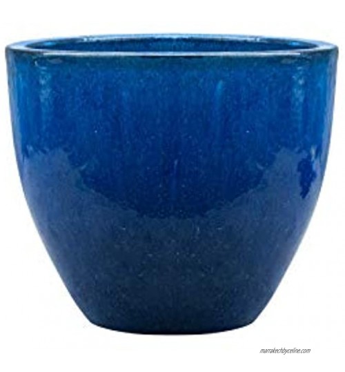 Pot de fleurs en grès Bleu roi blanc anthracite noir 23-37 cm Résistant au gel bleu roi 37 cm x 34 cm