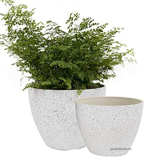 Pot de fleurs pour jardin extérieur et intérieur avec trou d'évacuation 21,8 + 19 cm